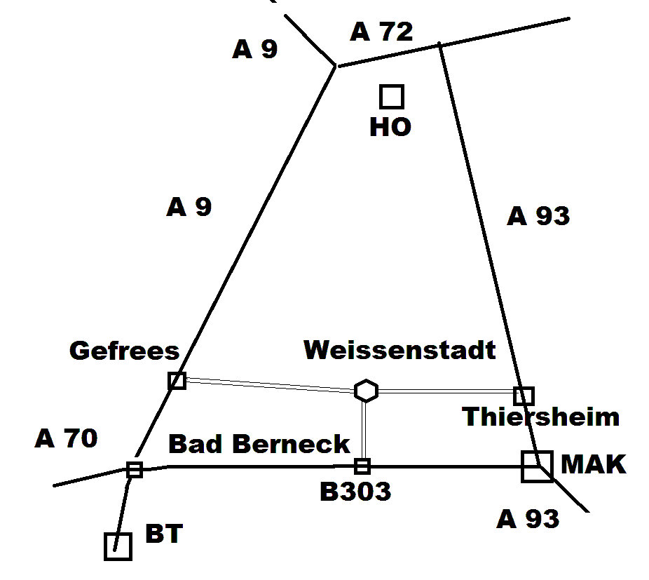 Anfahrskizze zur Ferienwohnung am Weissenstdter See